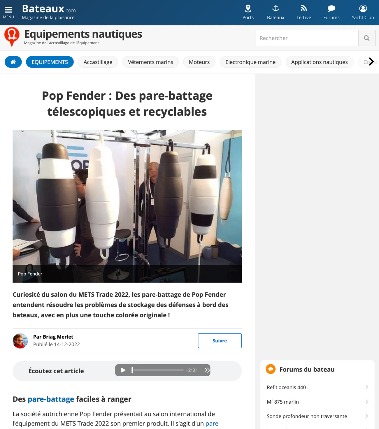 Pop Fender en el Neue Vorarlberger Tageszeitung